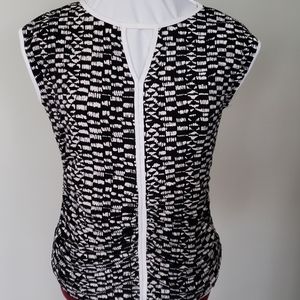 Vince Camuto Rushed Blouse with White Center Trim